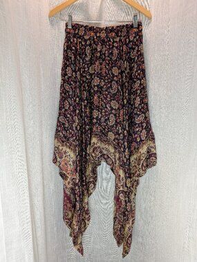 Earthbound Trading Co Women's Floral Asymmetric Skirt Boho Small